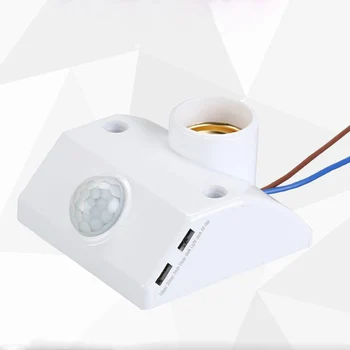 1 ADET E27 Tutucu Soket PIR Kızılötesi hareket sensörlü led ışık Lamba Tutucu ışık soketi