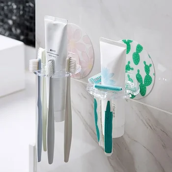 1 ADET plastik diş fırçası kabı Diş Macunu Depolama Rafı Tıraş Makinesi Diş Fırçası Dağıtıcı Banyo Organizatör Aksesuarları Araçları