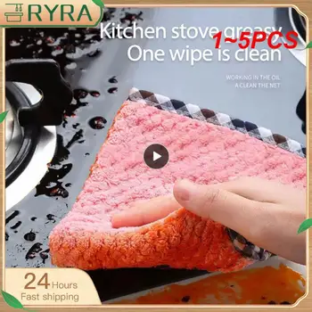 1 ~ 5 ADET mutfak havluları Bulaşık Bezleri yapışmaz Yağ Kalınlaşmış Masa Temizlik Bezi Emici Ovma Pedi Mutfak Paçavra Araçlar