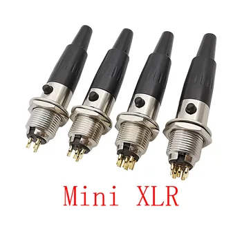 1 Çift Mini XLR Havacılık mikrofon adaptörü 3 4 5 6 Pin Mini XLR Soket Dişi Erkek Fiş Şasi Panel Montajlı Mikrofon Ses Konektörü