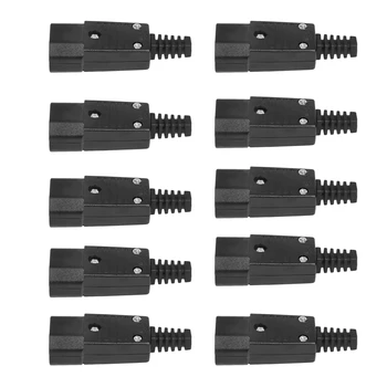 10 ADET IEC 320 C14 Güç Adaptörü Kablosu Fişi Rewirable konektör soket 3Pin Erkek