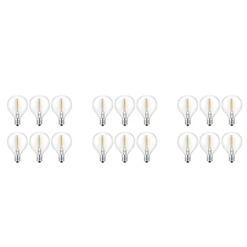 18 Adet G40 LED Yedek ampuller, E12 Vida Tabanı Kırılmaz LED Küre Ampuller güneş Dize ışıkları sıcak beyaz