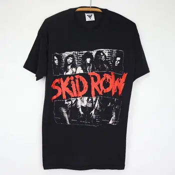 1989 Vintage Skid Row Gömlek grafik tam boy kısa kollu TT4867 uzun kollu
