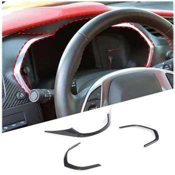 2014-2019 Chevrolet Corvette C7 gerçek karbon fiber araba styling araba dashboard dekoratif şerit çıkartmalar Araba iç parçaları