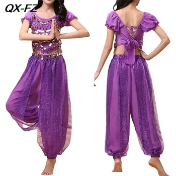 2023 Bayanlar Oryantal Dans Kıyafeti Seti Oryantal Hint Dans Cadılar Bayramı Kostüm Seti Kadınlar Pullu Üstleri harem pantolon Eğitim Takım Elbise