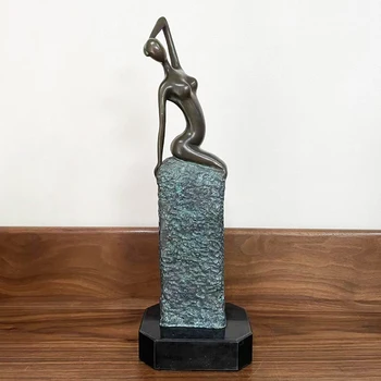 36 cm Bronz Soyut Çıplak Kadın Heykeli Çıplak Seksi Kız Modern Kadın Vücut Heykel Sanat Koleksiyonu Dekorasyon