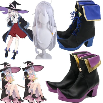 Anime Comic Dolaşıp Cadı Elaina Yolculuğu Elaina Celesteria ayakkabı Çizme Cosplay Kostüm beyaz peruk Cadılar Bayramı Sahne YENİ
