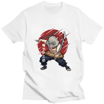 Anime iblis avcısı T Shirt Erkek Kadın pamuklu tişört Hashibira Inosuke Grafik Rahat Büyük Boy harajuku T-shirt Streetwear Erkek
