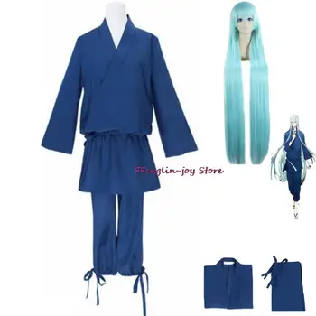 Anime Oyunu Touken Ranbu Çevrimiçi Kousetsusamonji Cosplay Kostüm Peruk Mavi Eğitim Kıyafetleri Kendo Üniforma Erkek Kadın Cadılar Bayramı Takım Elbise