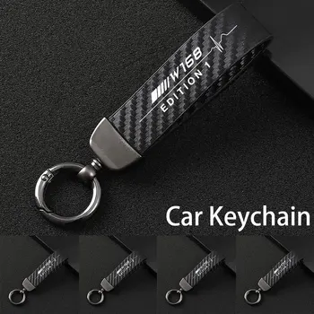 Araba Anahtarlık Araba Anahtarları Asmak Anahtarlık Karbon Fiber Tahıl Kemer Mercedes Benz için W168 W169 W176 W177 A Sınıfı Edition 1