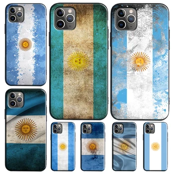 Arjantin Bayrağı Kılıfı iPhone 13 11 14 12 Pro Max mini 6S 7 8 Artı X XR XS Max SE 2020 Yumuşak TPU Coque