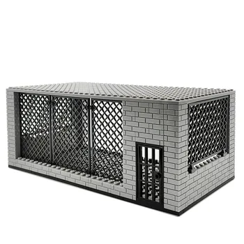 Askeri Şehir Polis Cezaevi Tel Örgü Kafes 116 adet İnşaat Blok Mini Aksiyon Figürleri Tuğla MOC Playmobil Modeli Bina Oyuncaklar