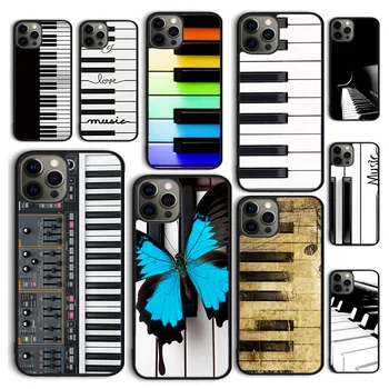 Autumu Piyano Tuşları Klavye Tasarım Stili Telefon Kılıfı iPhone 15 12 mini XS XR 11 13 14 Pro Max SE2020 6 7 8 Artı Coque