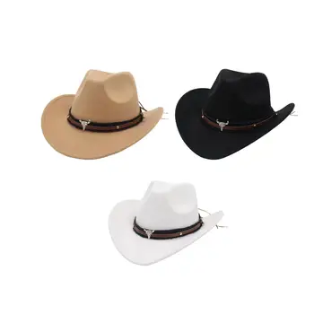 Batı kovboy şapkası Yaz Sahne Kostüm Elbise Aksesuarları Dekoratif Büyük güneş şapkası Yetişkinler için Unisex Binicilik Rodeo