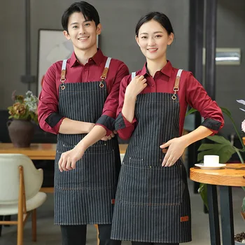 C829 Süt Çay Dükkanı Önlük Tırnak Geliştirme Catering İş Elbiseleri Kadın Asılı Boyun Önlük Boyama Önlük Manikür Giyim