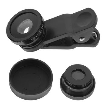 Cep Telefonu Lens Seti Cep Telefonları Geniş Açı Plastik Makro Kamera Kiti Balıkgözü Cep Telefonu