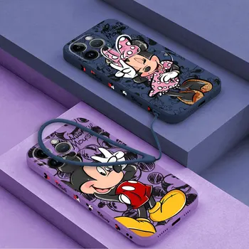 Disney Mickey Minnie Mouse telefon kılıfı Xiaomi Redmi için 10C 12 4G 9T K40 Pro 9A 9İ 10 9C 9 10A Silikon Kare Sıvı Kapak