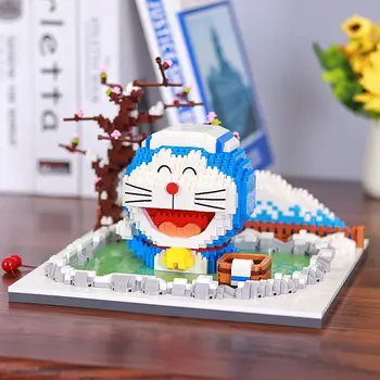Doraemon Yapı Taşları Kaplıcalar Küçük Parçacıklar Bulmaca Ekleme Oyuncaklar Yaratıcı Hediyeler Masaüstü Süslemeleri Moda Oyun