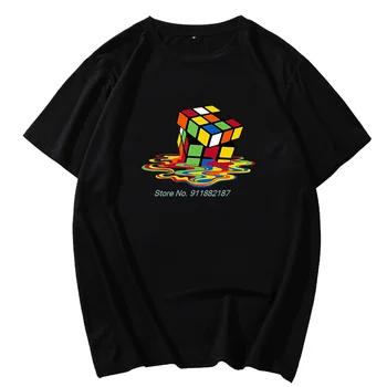 Erime rubik Küp Oyunu Klasik moda grafik t shirt sevimli büyük boy kısa kollu t-shirt t-shirt Harajuku Streetwear