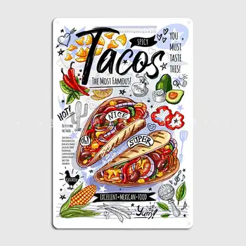Fast Food Meksika Poster Metal Plak Kulübü Parti Bar Mağara Klasik Tabaklar Tabela Posteri