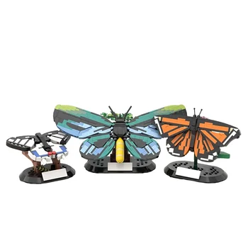 Gobricks MOC Yaratıcılık Tasarım İkonik Kelebekler Tuğla Fabrikası Renkli Kelebek Yapı Taşları Ev Dekorasyon Tuğla Oyuncaklar