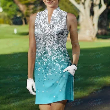 Golf Kolsuz Baskılı Moda Desen Spor elbise açık alan sporları Elbise Spor Eğlence Nefes Çabuk Kuruyan Elbise