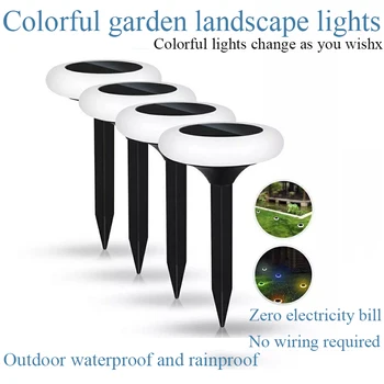 Güneş bahçe ışıkları su geçirmez çim lambaları dekoratif ışıklar avlu peyzaj ışıkları renkli degradeler ve sabit renkler