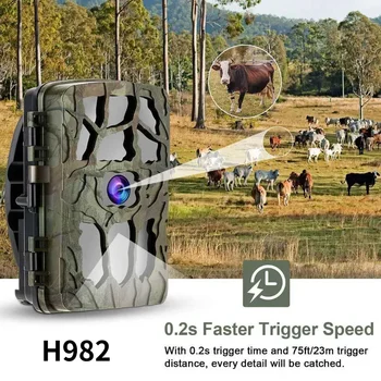 H982 4K Kızılötesi 1080P Gece Görüş Trail termal kamera Video İzleme Yaban Hayatı İzcilik Avcılık IP66 Su Geçirmez dijital kamera