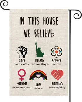 Ilham Alıntı Bahçe Bayrağı Dikey Çift Taraflı LGBT Bilim Feminizm Insanlar Iyilik Bayrağı Yard Açık Dekorasyon 12 