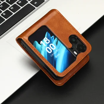 Iş deri cüzdan Kartları Yuvası Kılıf Oppo Bulmak için N2 Flip Ultra İnce Darbeye Dayanıklı Çanta Çanta Cilt Duygu Telefon Kapak Fundas