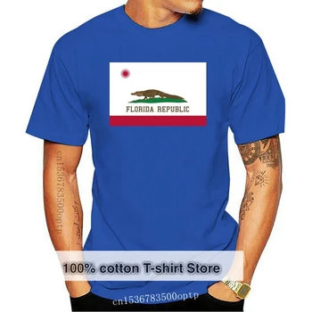 Komik Erkek t shirt Kadın yenilik tshirt Florida Cumhuriyeti Devlet Bayrağı Gömlek T-Shirt