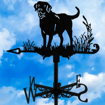 Köpek rüzgar gülü Metal Hayvan Rüzgar Yönü Dekoratif Köpek Weathervanes Yaratıcı Siyah Köpek Süs Göstergesi Açık Veranda için