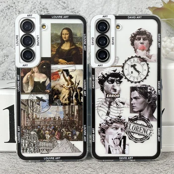 Kılıf Samsung Galaxy A13 A14 A22 A31 A32 A33 A50 A54 A52 A53 A72 A73 Yumuşak Kapak Sanat Estetik David Heykeli Mona Lisa