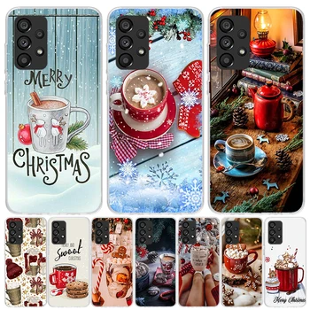 Kış Kahve Noel Telefon Kılıfı İçin Samsung Galaxy A52 A53 A54 A12 A13 A14 A22 A23 A24 A32 A33 A34 A73 A72 A42 A04S A02S A03S