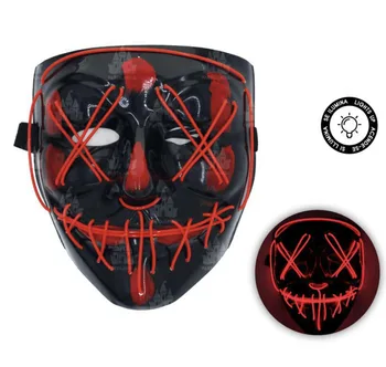 LED maske karnaval maskesi Cadılar Bayramı Tasfiye 3 modları aydınlatma karanlıkta parlayan LED Tasfiye maskesi Cosplay karnaval parti