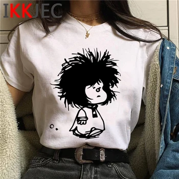 Mafalda t-shirt yaz üst kadın harajuku kawaii kawaii streetwear grafik tees kadınlar günlük kıyafetler harajuku kawaii