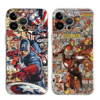 Marvel Kalkan adam Süper Kahraman telefon kılıfı için Apple iPhone SE 6s 12 Mini 7 8 13 Pro Max XR XS X 11 14 15 Artı 14Pro Yumuşak Kapak