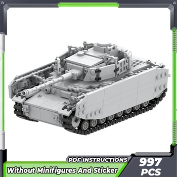 Moc yapı tuğlaları Askeri Silah Modeli Panzer IV Saldırı Tankı Teknoloji Modüler Blokları Hediye Noel Oyuncaklar DIY Setleri Montaj
