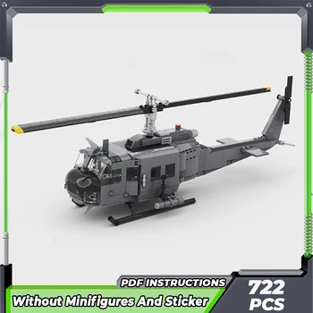 Moc yapı tuğlaları Askeri Silah Modeli UH-1H Helikopter Teknoloji Modüler Blokları Hediyeler Oyuncaklar Çocuklar İçin DIY Setleri Montaj