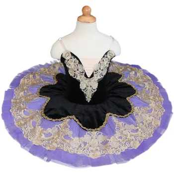 Mor Bale Elbise Çiçek Peri Tutu Kadın Küçük Kuğu Kabarık Tutu Etek Güzellik Performans Kostüm