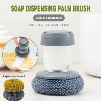 Mutfak Sabunu Dağıtım Palmiye Fırça Temizleme Fırçaları Bulaşık Yıkama Aracı Otomatik Sıvı Ekleme Lavabo Wok Scrubber Mutfak Aletleri