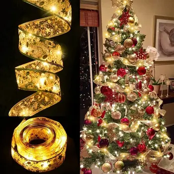 Noel dekorasyon noel ağacı süsler pil şerit LED peri ışıkları DIY ev Xmxs yeni yıl dekor dize ışıkları