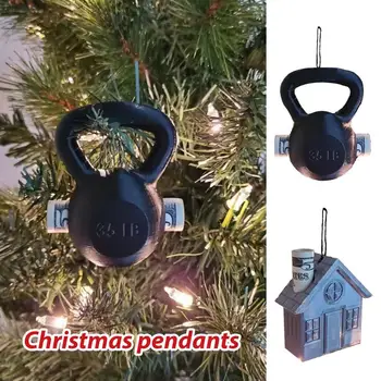 Noel Para Tutucu Süsler Komik Noel Ağacı Süsleri Para Klip Reçine Kolye gri odası / siyah halter şekil tasarım
