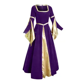Ortaçağ Elbise Cadılar Bayramı Kostümleri Kadın Cosplay Saray Asil Maskeli Elbiseler Antik Çan Parti Prenses Kostüm Takım Elbise
