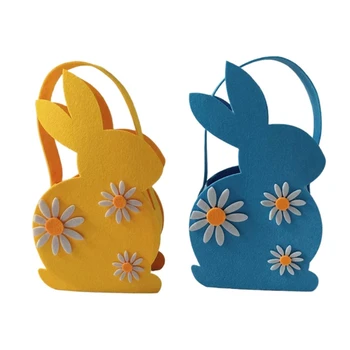 Paskalya yumurtaları Sepeti Civciv Tavşan Kulaklar Keçe hediye çantası Ambalaj Çanta Mutlu Paskalya Parti Süslemeleri Çocuklar Favor