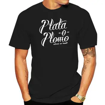 Plata O Plomo T-Shirt Tee Dövme Tarzı Kolombiyalı Ilaç Lordu Pablo Narkotik Escobar Unisex Gevşek Fit TEE Gömlek