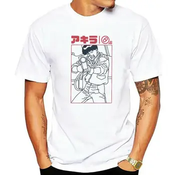 Serin Moda Anime Akira Tshirt Erkekler O-Boyun Kısa Kollu Neo Tokyo T Shirt Shotaro Kaneda Rahat Tee Pamuk Slim Fit Üstleri Tshirt