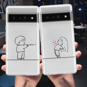 Severler Aşk Siyah Beyaz telefon kılıfı İçin Google Piksel 8 7 6 Pro 6A 5 4 5A 4A 3A XL 5G Silikon Darbeye Dayanıklı Yumuşak Şeffaf Kapak Fundas