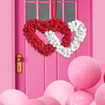 Sevgililer Günü Çelenk Çift Kalp Şeklinde Duvar İşareti Sevgililer Günü Hediyeleri Asılı kapalı kapısı Düğün Teklif Doğum Günü Partisi