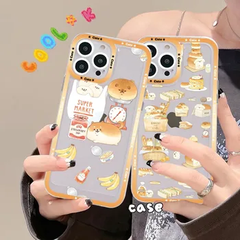 Shiba Inu Yeastken Ekmek Köpek Telefon Kılıfı İçin iPhone 13 14 Pro Max XS XR 12 11 Pro 13 Mini 6 7 8 Artı Yumuşak Şeffaf arka kapak